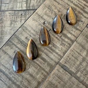 Natural Tigers Eye Teardrop Cabochons